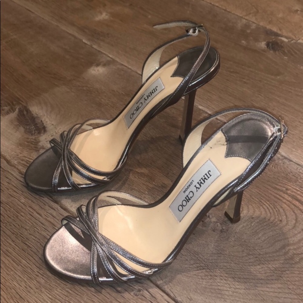 Silver sling backs